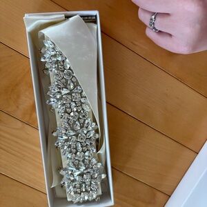 Elegant Crystal Embellished Belt Wedding Dress Bridal Bride bridesmaid Prom